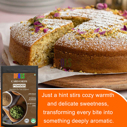 Pure Ground Cardamom Powder | Strong Aroma & Rich Flavor | Ideal for Baking, Sweets, Curries, Chai & More | Fresh Premium Quality Elaichi Spice - DFOLS