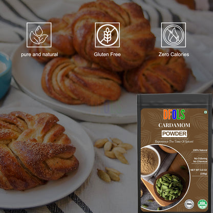 Pure Ground Cardamom Powder | Strong Aroma & Rich Flavor | Ideal for Baking, Sweets, Curries, Chai & More | Fresh Premium Quality Elaichi Spice - DFOLS