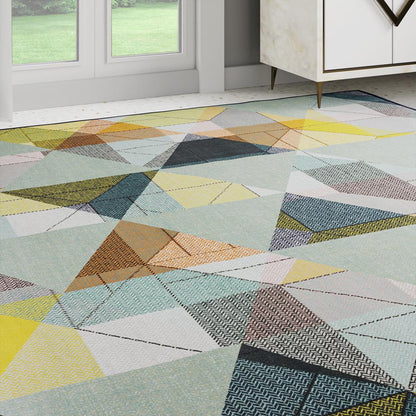 DFOLS Geometric Printed Area Rug – Modern Anti-Skid Decorative Carpet