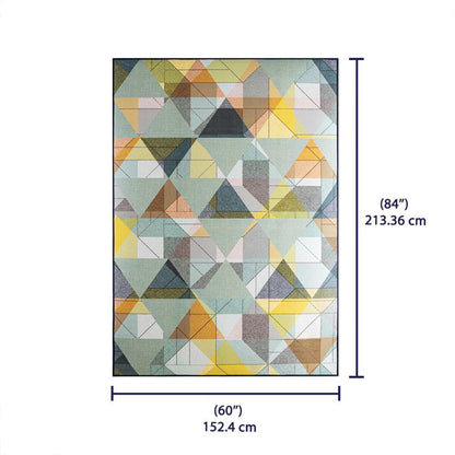 DFOLS Geometric Printed Area Rug – Modern Anti-Skid Decorative Carpet