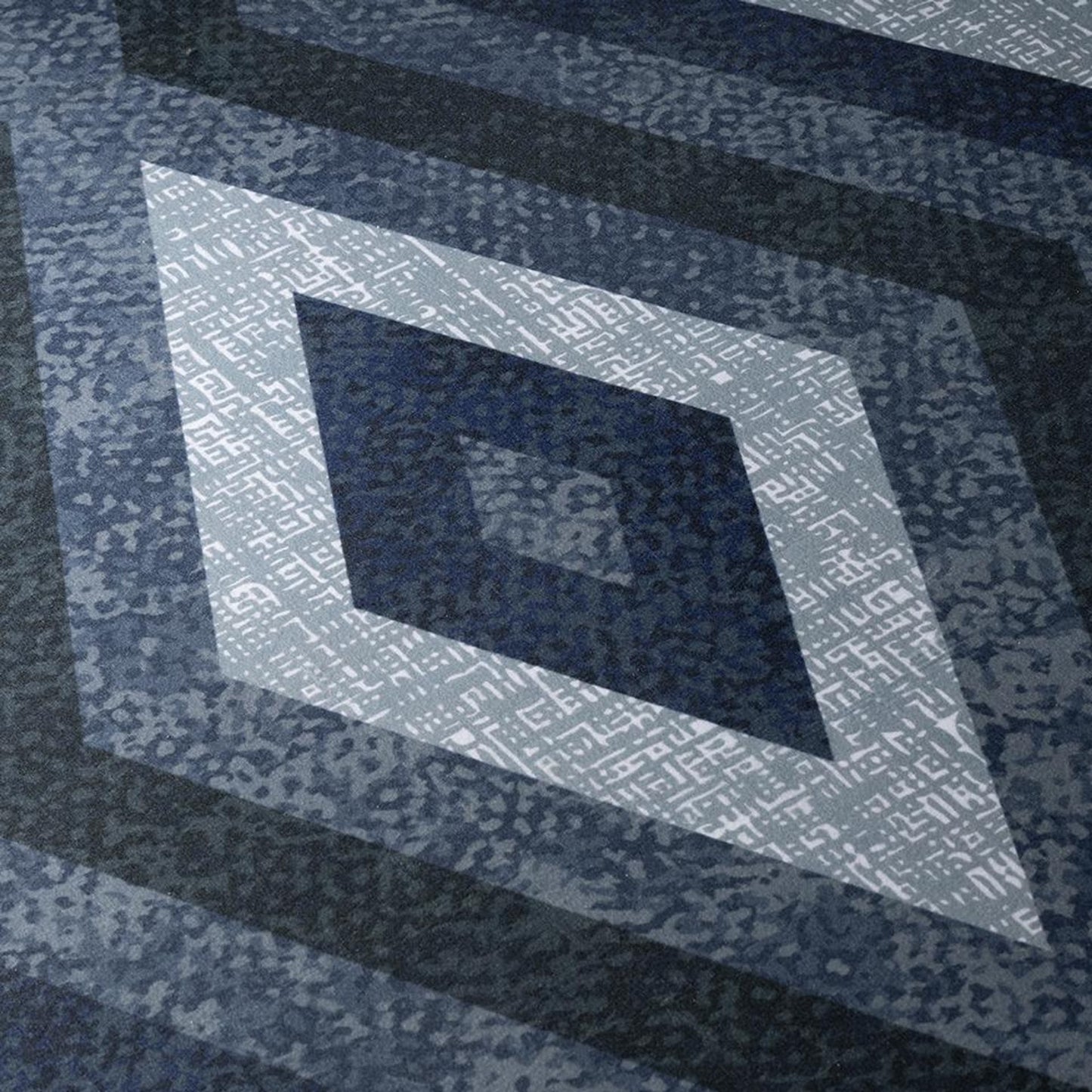 DFOLS Megan Diamond Pattern Printed Area Rug – Modern Blue Anti-Skid Carpet