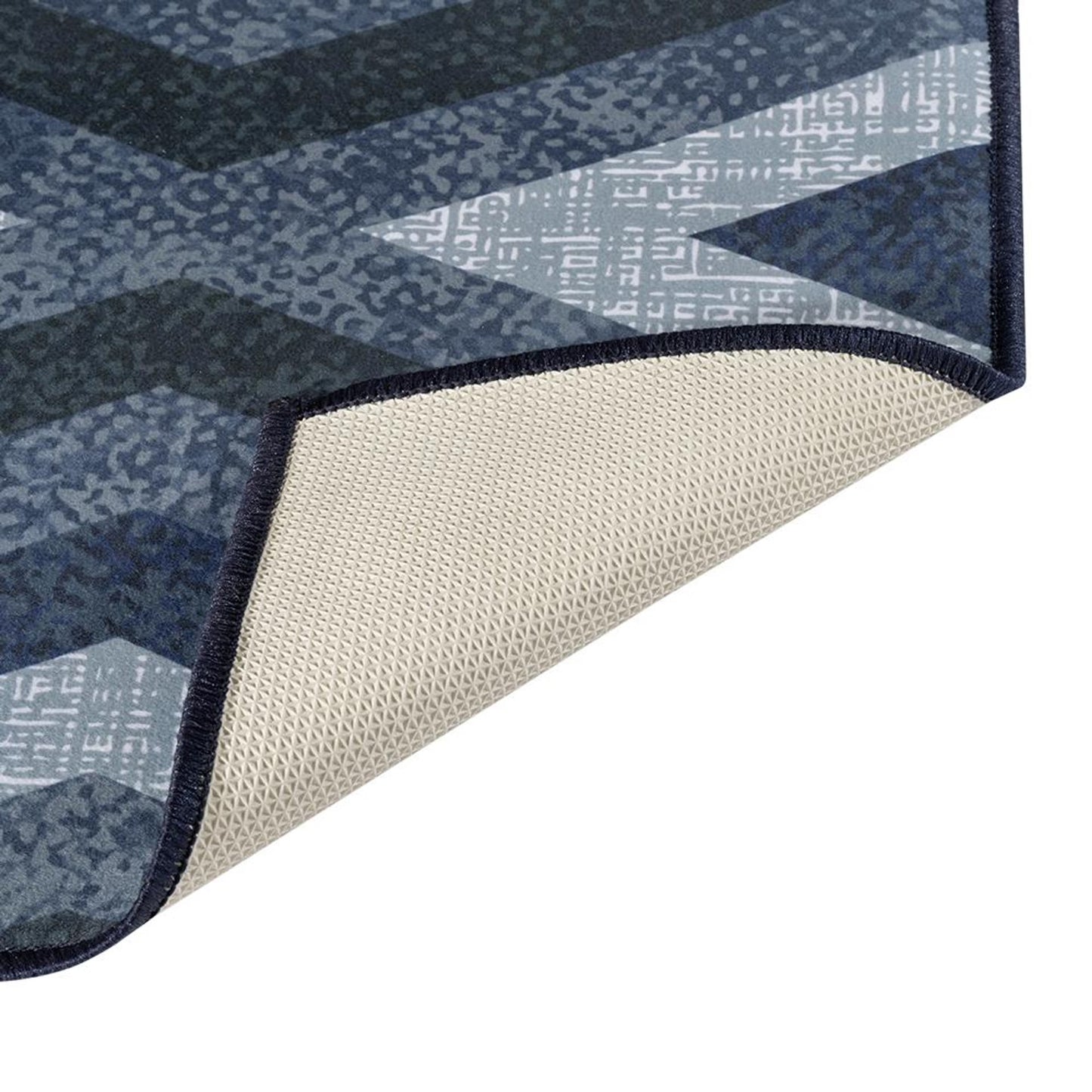 DFOLS Megan Diamond Pattern Printed Area Rug – Modern Blue Anti-Skid Carpet