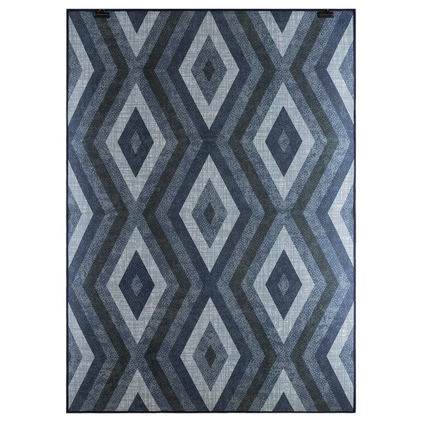 DFOLS Megan Diamond Pattern Printed Area Rug – Modern Blue Anti-Skid Carpet