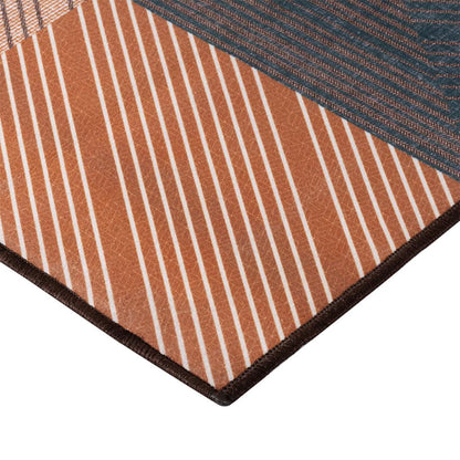 DFOLS Oscar Geometric Printed Area Rug – Modern Multicolor Anti-Skid Carpet