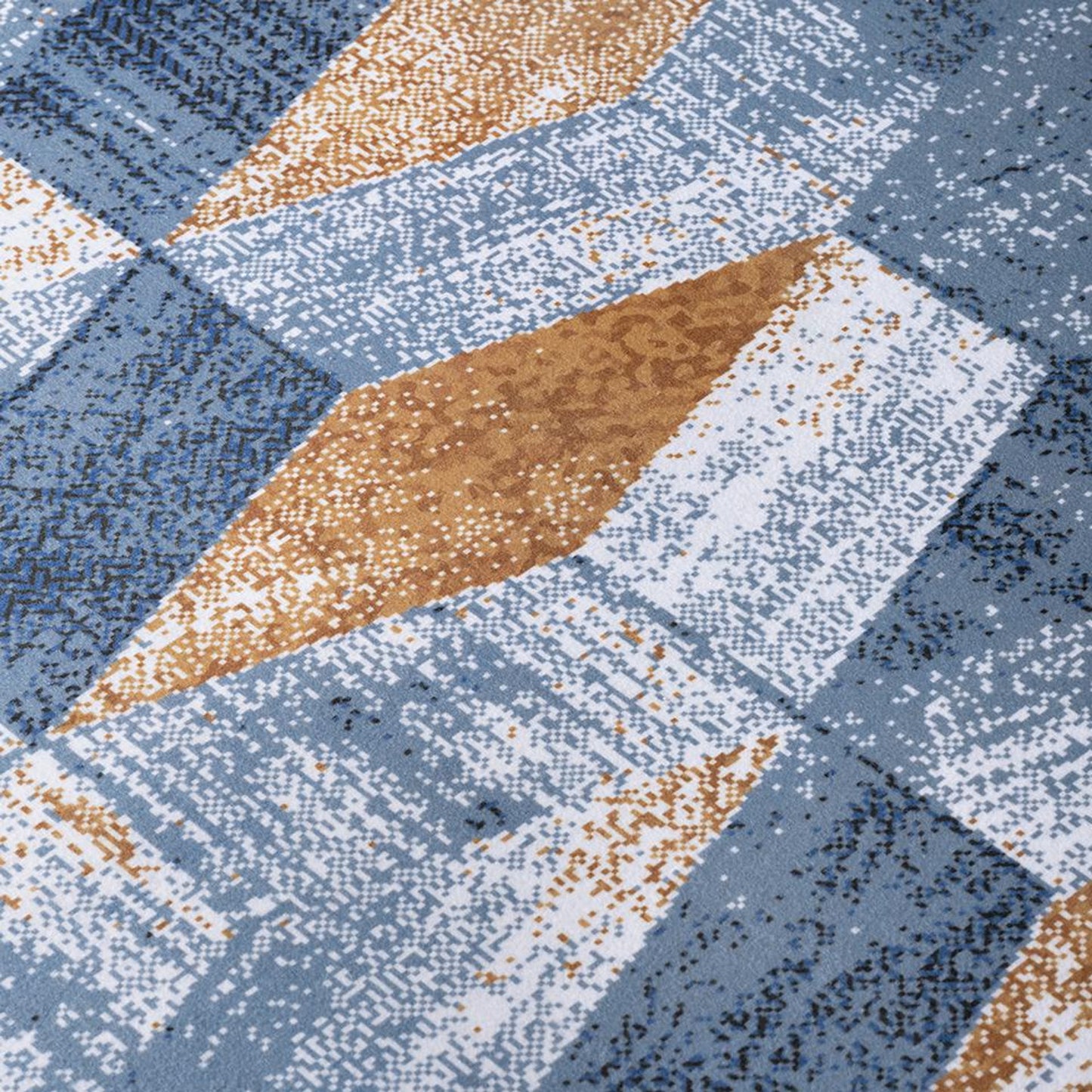 DFOLS Geometric 3D Printed Area Rug – Modern Blue & Yellow Anti-Skid Carpet