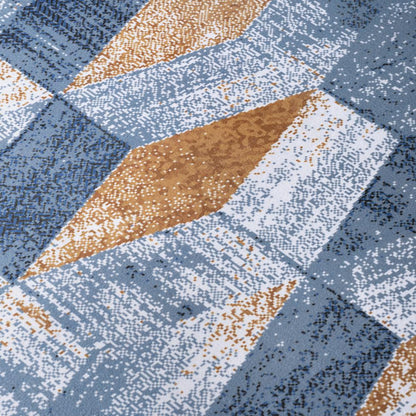 DFOLS Geometric 3D Printed Area Rug – Modern Blue & Yellow Anti-Skid Carpet