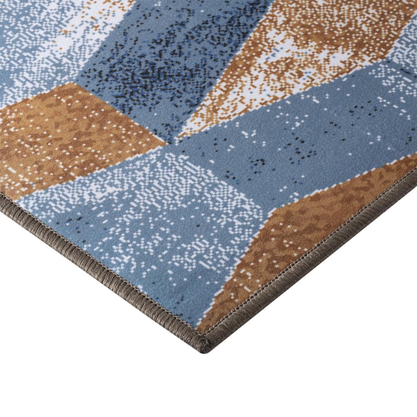 DFOLS Geometric 3D Printed Area Rug – Modern Blue & Yellow Anti-Skid Carpet