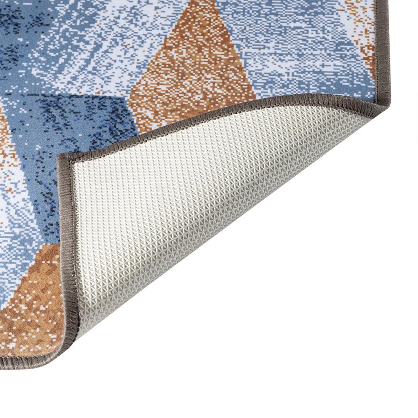 DFOLS Geometric 3D Printed Area Rug – Modern Blue & Yellow Anti-Skid Carpet