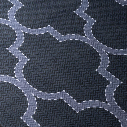 DFOLS Roy Moroccan Pattern Area Rug – Dark Blue Geometric Anti-Skid Carpet