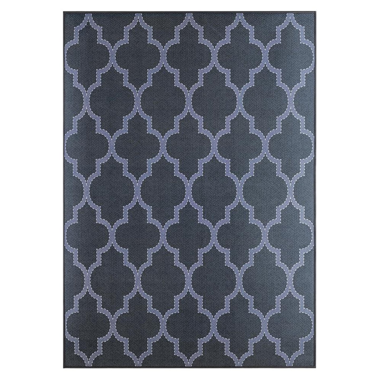 DFOLS Roy Moroccan Pattern Area Rug – Dark Blue Geometric Anti-Skid Carpet