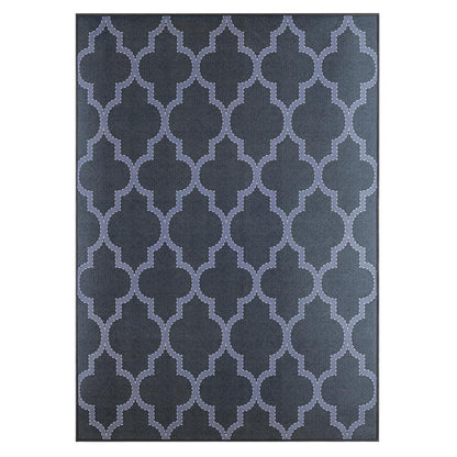 DFOLS Roy Moroccan Pattern Area Rug – Dark Blue Geometric Anti-Skid Carpet