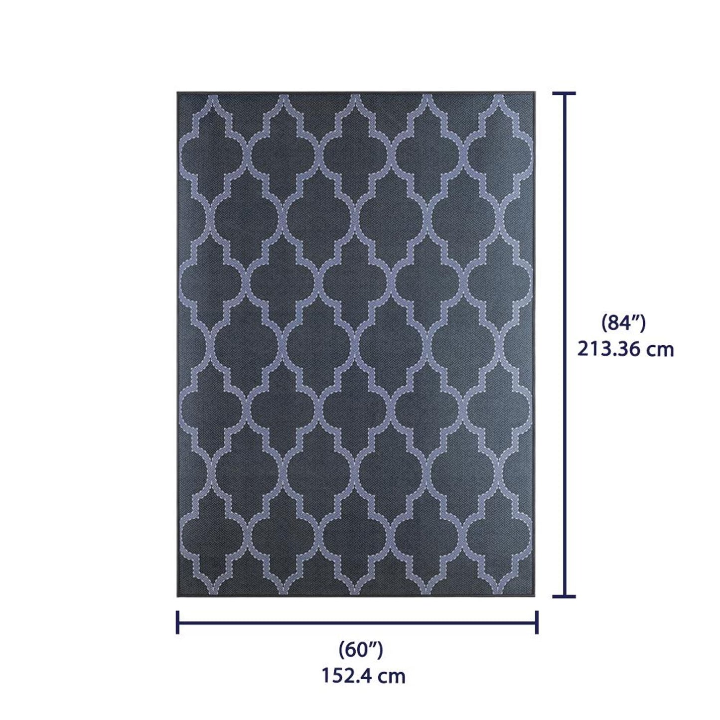 DFOLS Roy Moroccan Pattern Area Rug – Dark Blue Geometric Anti-Skid Carpet