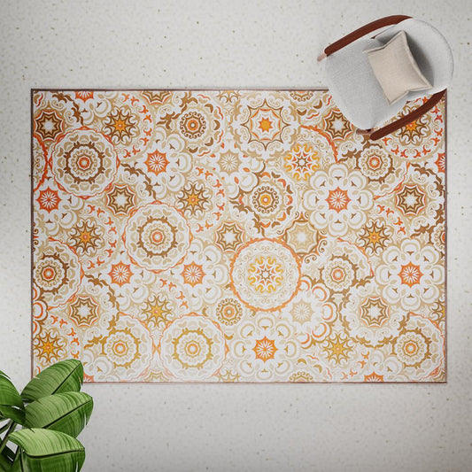 DFOLS Tracy Vintage Floral Area Rug – Beige Bohemian Printed Carpet