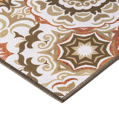 DFOLS Tracy Vintage Floral Area Rug – Beige Bohemian Printed Carpet