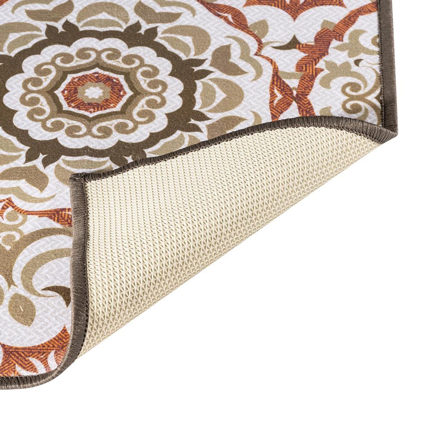 DFOLS Tracy Vintage Floral Area Rug – Beige Bohemian Printed Carpet