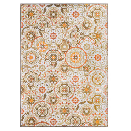 DFOLS Tracy Vintage Floral Area Rug – Beige Bohemian Printed Carpet