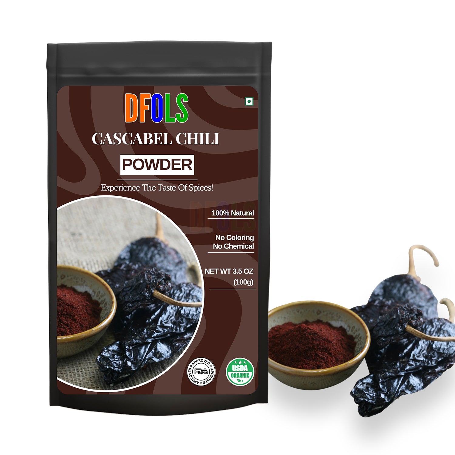 Cascabel Dried Whole Chile Seco Peppers – Authentic Mexican Chili Pods for Traditional Cooking, Sauces, Salsas & Seasoning – Premium Quality Dried Cascabel Chiles - DFOLS