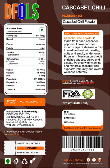 Cascabel Dried Whole Chile Seco Peppers – Authentic Mexican Chili Pods for Traditional Cooking, Sauces, Salsas & Seasoning – Premium Quality Dried Cascabel Chiles - DFOLS