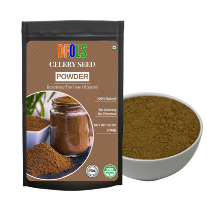 Premium Natural Celery Powder | Antioxidant & Fiber Rich | GMO Free, No Additives, Vegan | Ideal for Juicing, Smoothies & Detox - DFOLS