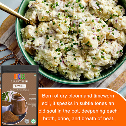 Premium Natural Celery Powder | Antioxidant & Fiber Rich | GMO Free, No Additives, Vegan | Ideal for Juicing, Smoothies & Detox - DFOLS