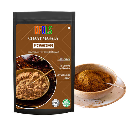 All Natural & Organic Chat Masala | Vegan, Non-GMO, Preservative-Free Indian Spice Blend | Premium Quality Seasoning for Snacks, Salads, Chaats & Home Cooking - DFOLS
