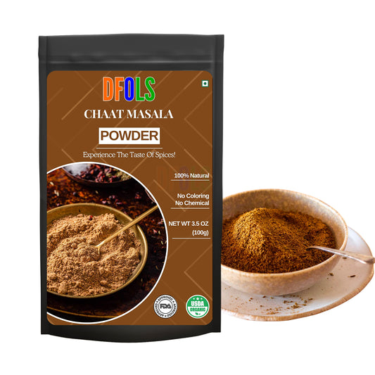 All Natural & Organic Chat Masala | Vegan, Non-GMO, Preservative-Free Indian Spice Blend | Premium Quality Seasoning for Snacks, Salads, Chaats & Home Cooking - DFOLS
