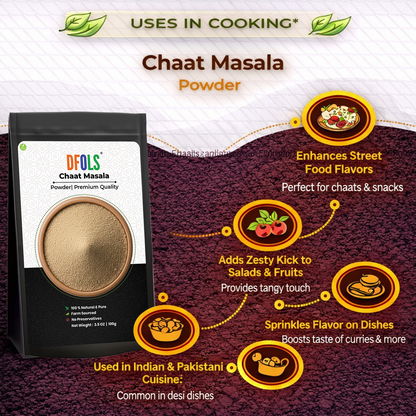 Dfols Chaat Masala Powder 100g (3.5oz / 0.22lb) Tangy Indian Spice – チャートマサラ