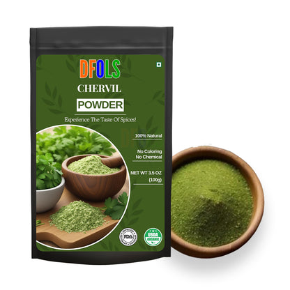 Premium Chervil Powder – 100% Pure & Natural Culinary Herb | Fresh, Aromatic Seasoning for Cooking, Soups, Sauces & Gourmet Recipes | No Additives, Fine Texture - DFOLS