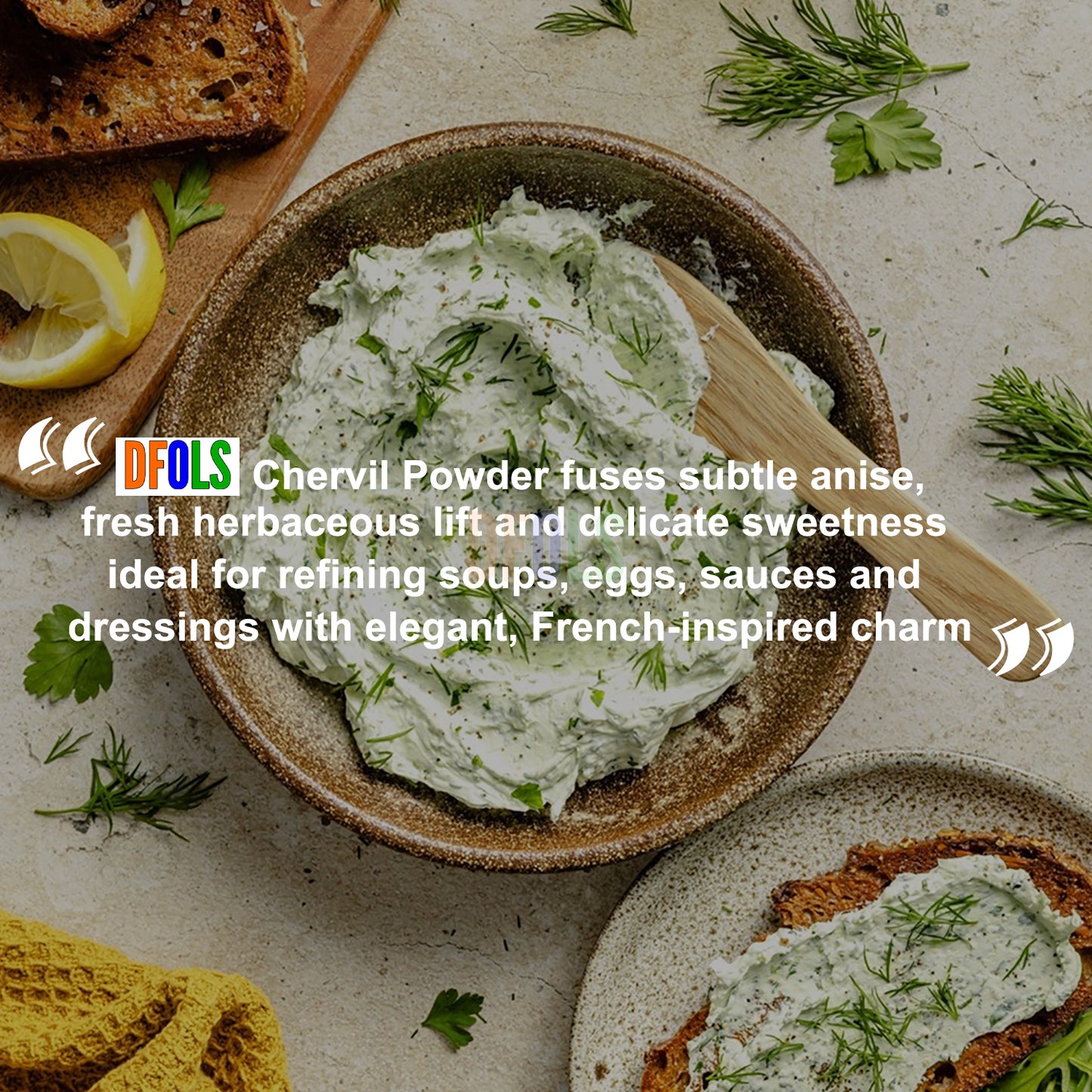 Premium Chervil Powder – 100% Pure & Natural Culinary Herb | Fresh, Aromatic Seasoning for Cooking, Soups, Sauces & Gourmet Recipes | No Additives, Fine Texture - DFOLS