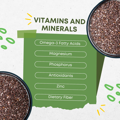 DFOLS Organic Chia Seeds | High in Omega-3, Protein & Fiber | Gluten-Free Superfood | Ideal for Weight Loss, Digestion, Smoothies, Baking & Daily Nutrition