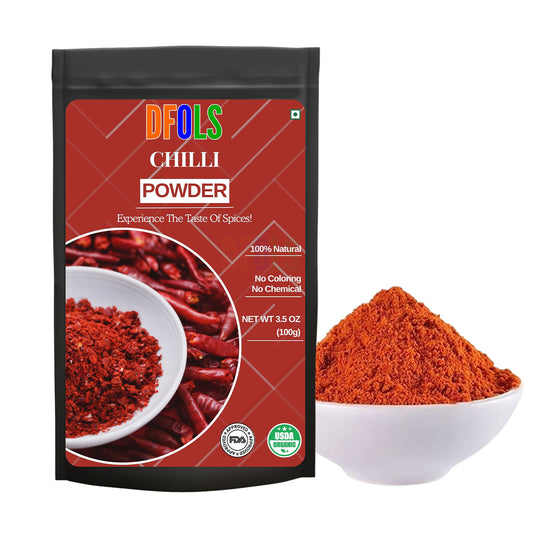 Chili Powder – Aromatic & Spicy Ground Red Chili | Adds Heat to Curries, Soups, Sauces, Marinades & Gravy Dishes | Perfect for Cooking, Seasoning, Blending & Everyday Kitchen Use - DFOLS