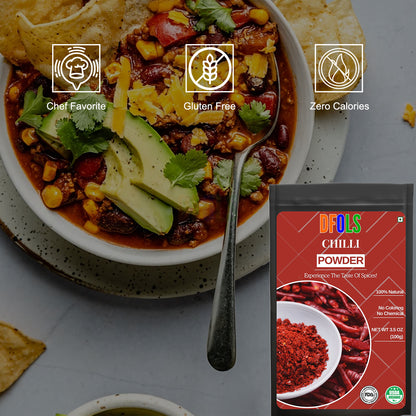 Chili Powder – Aromatic & Spicy Ground Red Chili | Adds Heat to Curries, Soups, Sauces, Marinades & Gravy Dishes | Perfect for Cooking, Seasoning, Blending & Everyday Kitchen Use - DFOLS