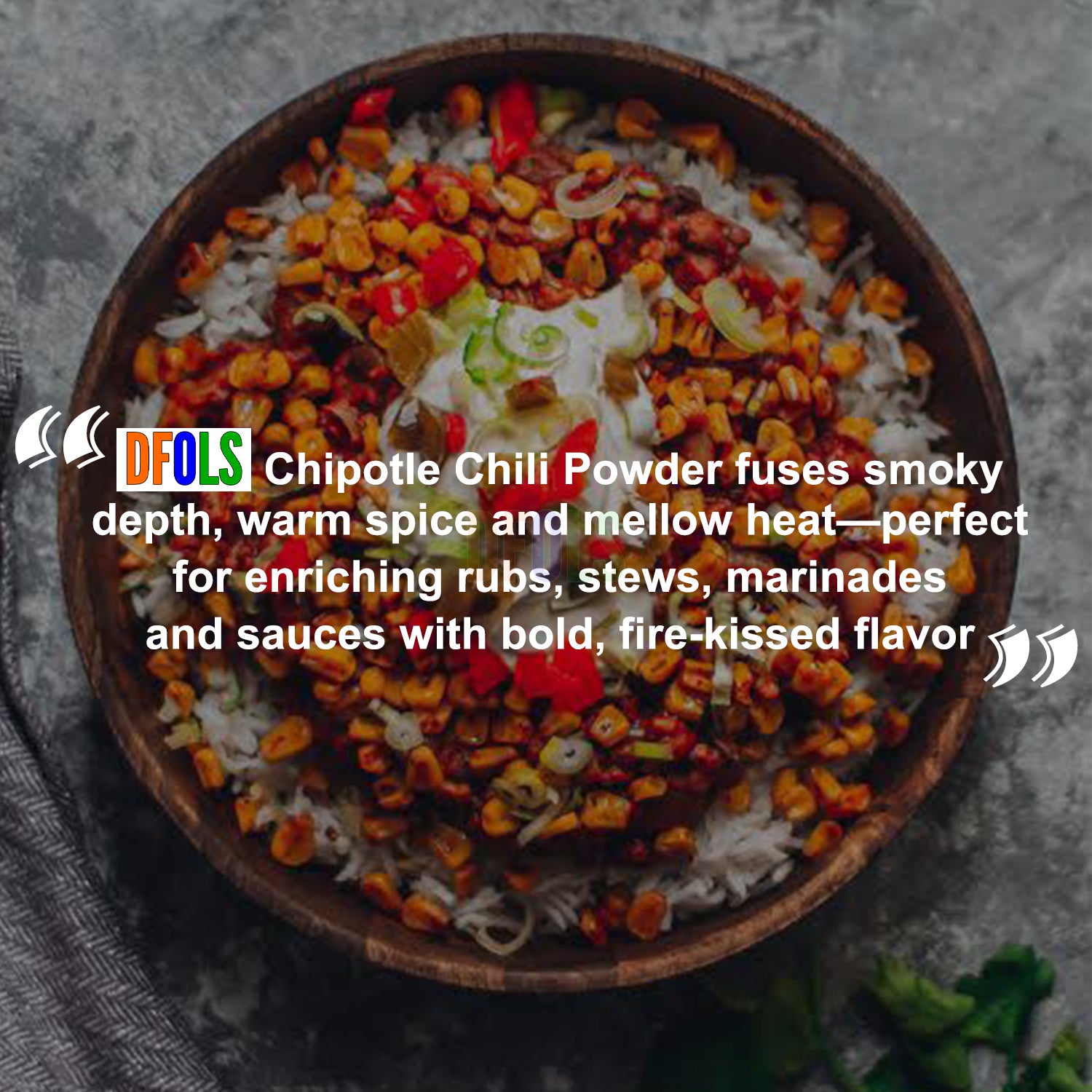 Chipotle Powder – Dried Smoked Jalapeño Peppers, Rich Aroma, Warm Smoky Flavor, Mild Heat, Perfect for BBQ, Mexican Dishes, Seasoning & Marinades - DFOLS