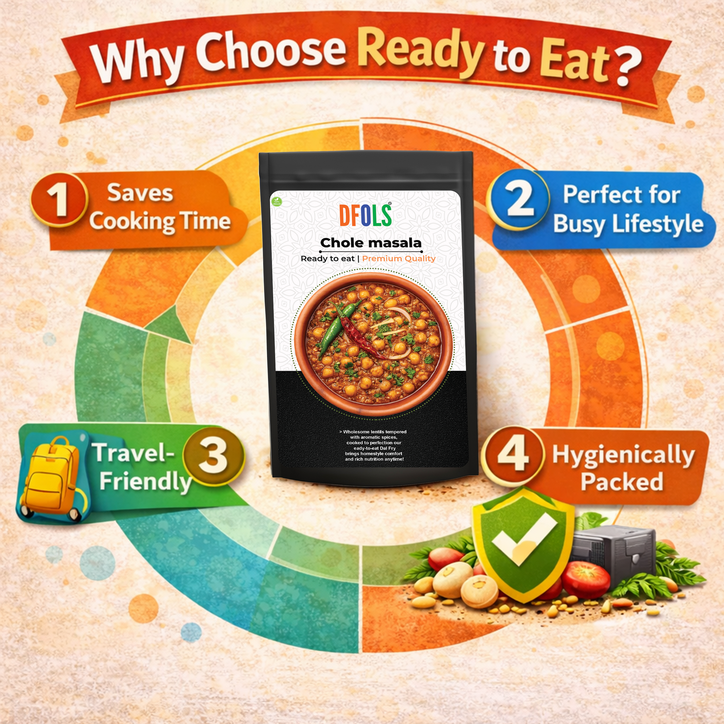 DFOLS Chole Masala Ready to Eat Chickpea Curry 0.49lb 7.76oz 220g チョレマサラ