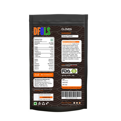 Premium Clove Powder | Aromatic & Freshly Ground Spice for Baking, Curries, Marinades & Beverages | Warm Sweet Flavor Enhancer | Pure, Natural & Essential Kitchen Pantry Ingredient - DFOLS