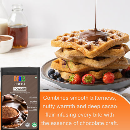 Organic Cacao Powder | Rich Chocolate Flavor | Non-GMO, Gluten-Free, Vegan | Unsweetened Natural Cocoa Alternative for Baking, Smoothies, Shakes, Desserts & Healthy Recipes - DFOLS