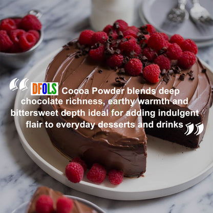 Organic Cacao Powder | Rich Chocolate Flavor | Non-GMO, Gluten-Free, Vegan | Unsweetened Natural Cocoa Alternative for Baking, Smoothies, Shakes, Desserts & Healthy Recipes - DFOLS