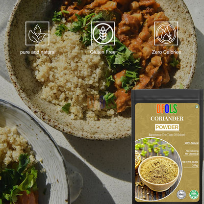 Premium Coriander Powder – Fresh, Aromatic & Flavorful Spice for Cooking, Curries, Soups & Sauces | Pure & Natural Essential Pantry Staple - DFOLS