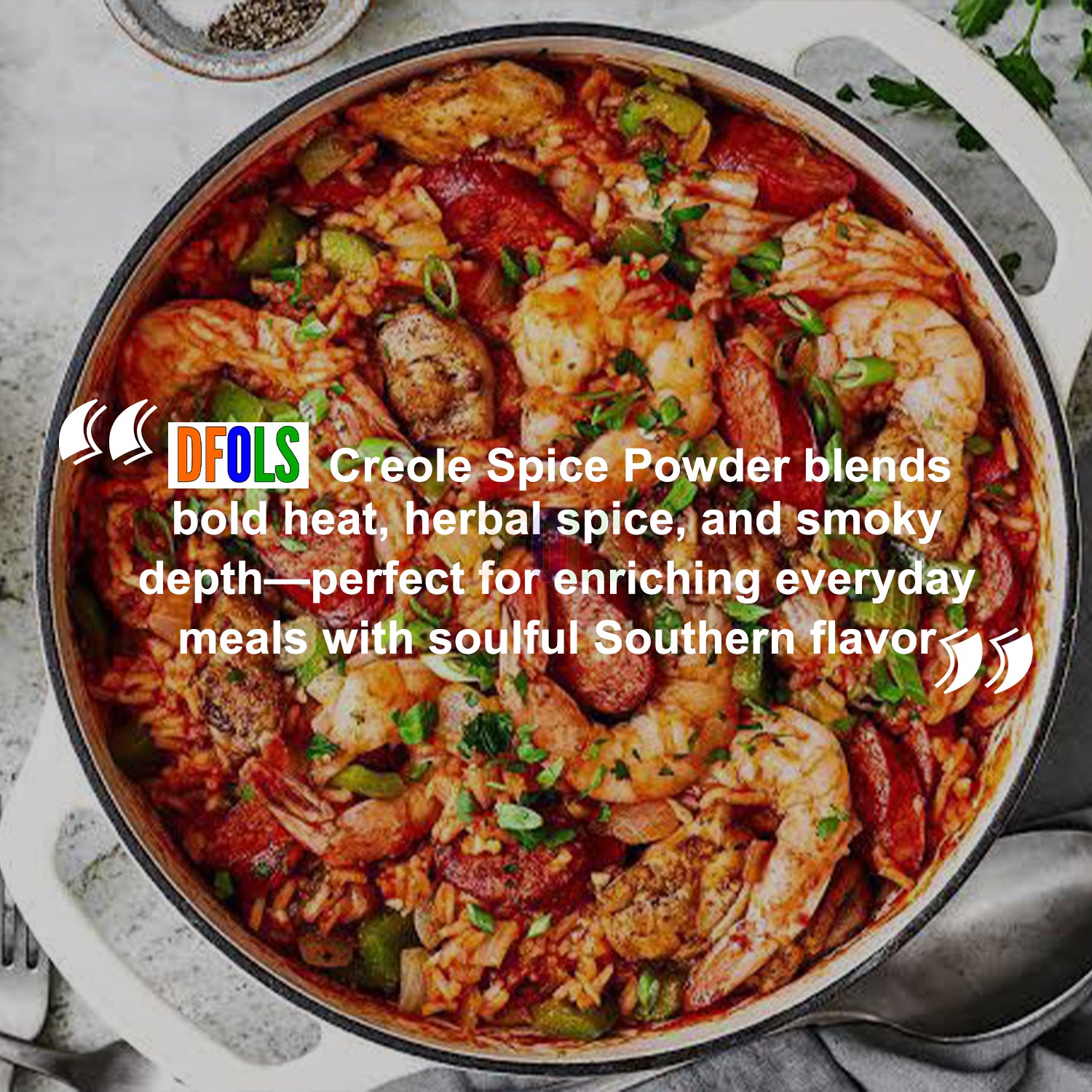 Authentic Creole Spice Powder | All-Natural Cajun Seasoning for Seafood, Meat & Veggies | Gluten-Free, Vegan, Preservative-Free Flavorful Spice Blend - DFOLS