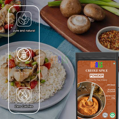 Authentic Creole Spice Powder | All-Natural Cajun Seasoning for Seafood, Meat & Veggies | Gluten-Free, Vegan, Preservative-Free Flavorful Spice Blend - DFOLS