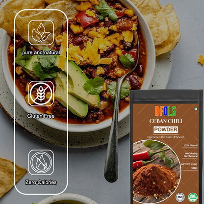 Cuban Chili Powder 4 oz – Organic Smoky & Spicy Cuban Seasoning Blend for Authentic Flavor | Ideal for Rubs, Marinades, Tacos, Soups & Stews | All-Natural Premium Spice - DFOLS