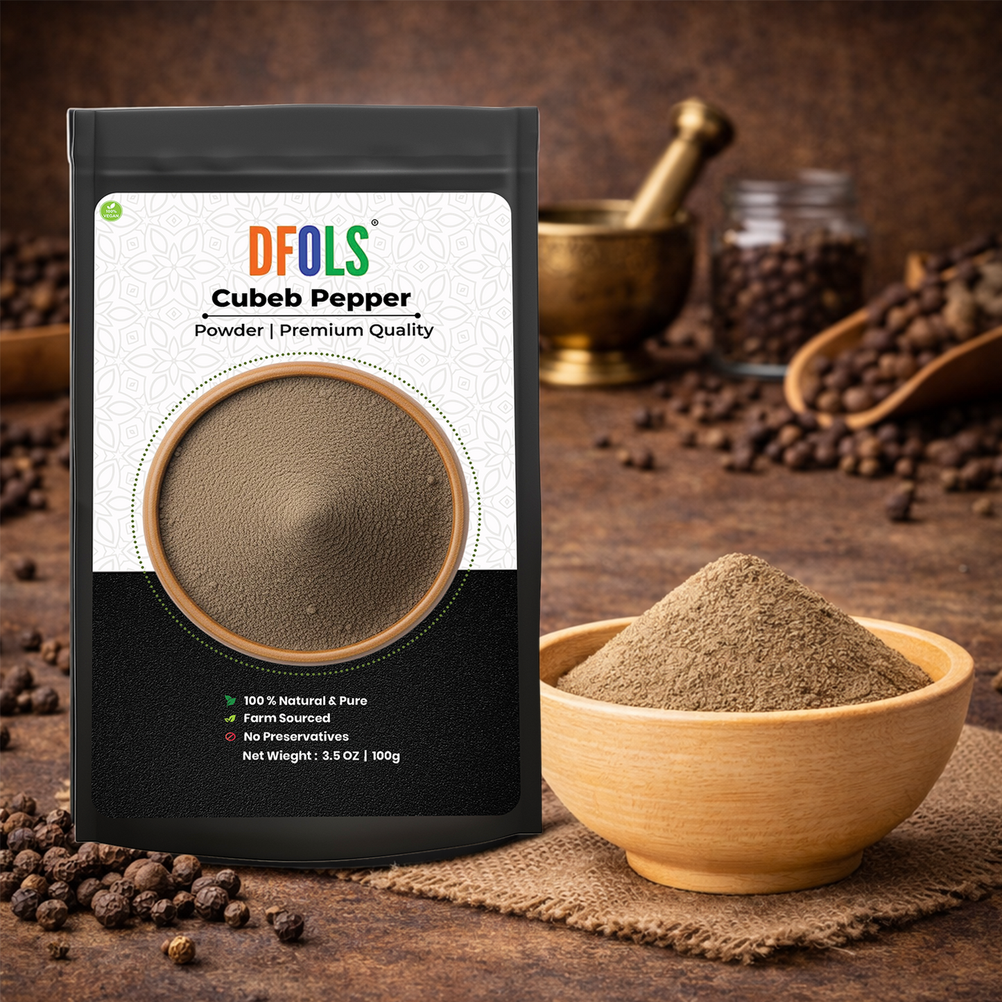 Dfols Cubeb Pepper Powder 100g (3.5oz / 0.22lb) Pure Natural Spice – キュベブペッパー