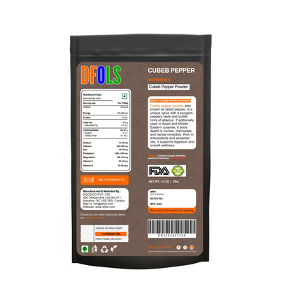 Cubeb Pepper 3.5oz – Premium Grade Java Pepper from Indonesia | Pure, Natural & Gluten-Free | Whole Cubeb Seeds for Cooking, Seasoning & W - DFOLS