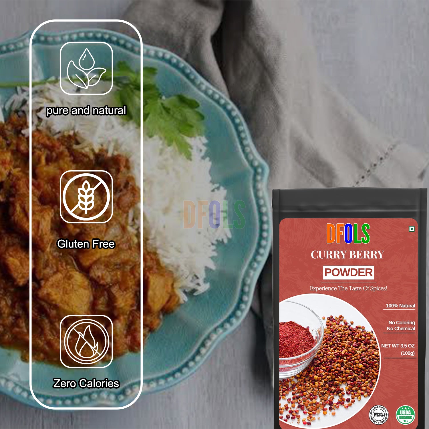 Curry Berry Powder – Premium Superfood for Glowing Skin, Immunity & Daily Wellness | 100% Natural, Antioxidant-Rich, Nutrient-Dense Health Supplement - DFOLS