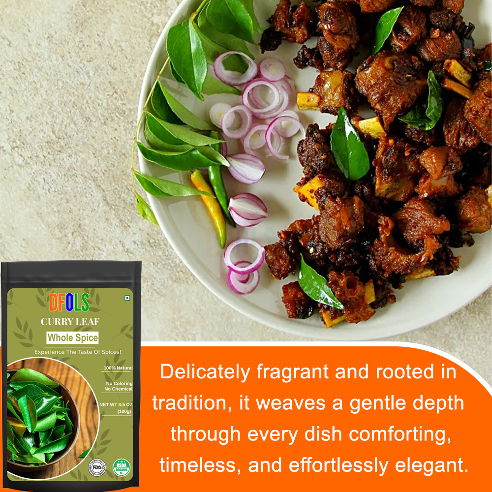 DFOLS Curry Leaf Whole Spice Cooking 0.22lb 3.5oz 100g カレーリーフ