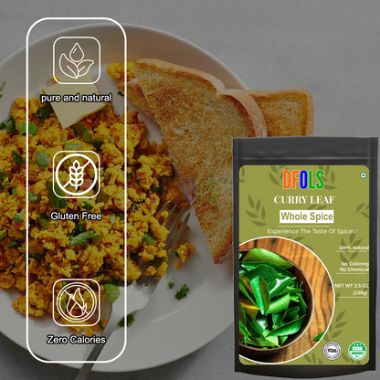 DFOLS Curry Leaf Whole Spice Cooking 0.22lb 3.5oz 100g カレーリーフ