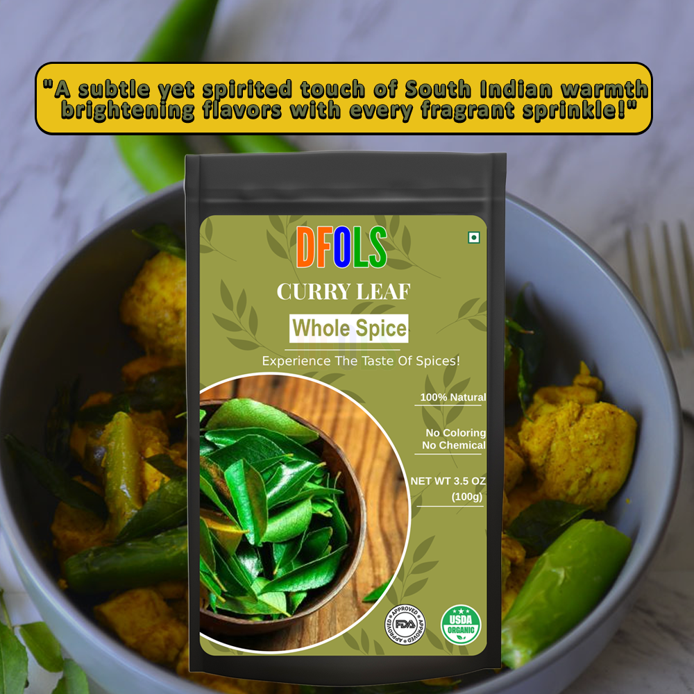 DFOLS Curry Leaf Whole Spice Cooking 0.22lb 3.5oz 100g カレーリーフ