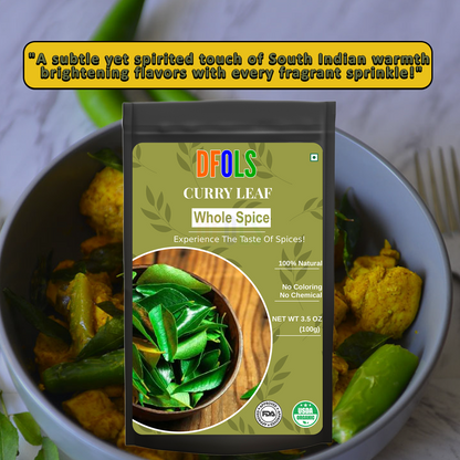 DFOLS Curry Leaf Whole Spice Cooking 0.22lb 3.5oz 100g カレーリーフ
