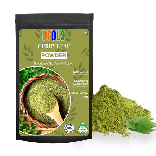 Curry Leaves Whole & Dried | 100% Natural, Pure, Hand-Made, Wildcrafted | No Additives, Gluten-Free, Vegan | Premium Indian Spice for Cooking, Seasoning & Authentic Flavour - DFOLS