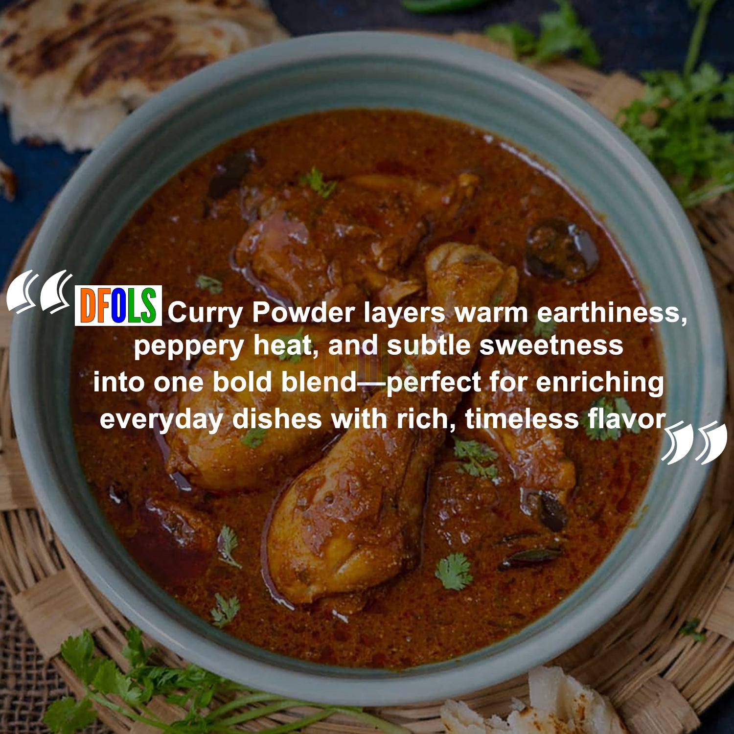 Organic Curry powder seasoning with a blend of spices | Non-GMO Product | For cooking and seasoning | Saves you time and energy - DFOLS